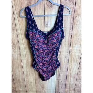 Sundance Jewel Tone One Piece Bathing Swimsuit Women's Size XL